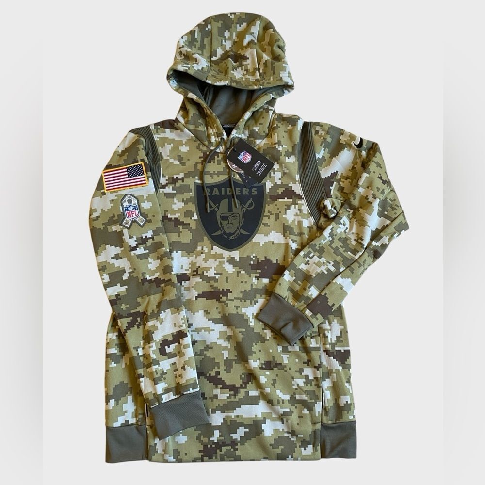 NWT Nike Las Vegas Raiders Salute To Service 2021 Therma Hoodie Sweatshirt S NFL